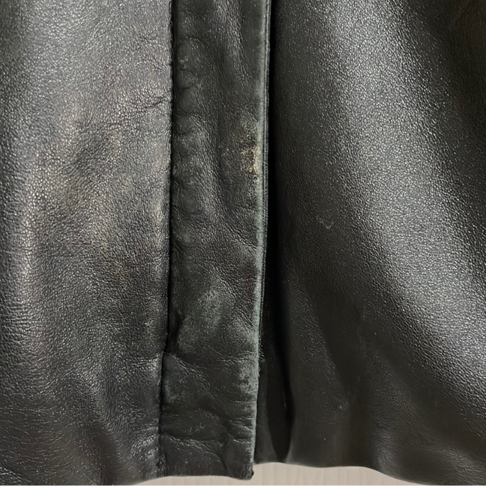 VTG Black Motto Leather Jacket - Picture 6 of 12